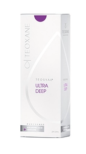 Verpackung des TEOXANE Teosyal Ultra Deep Fillers für tiefe Faltenbehandlung