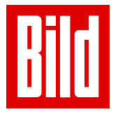 Logo der Boulevardzeitung BILD – weiße Blockschrift auf rotem Quadrat