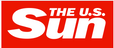 Logo der Boulevardzeitung The U.S. Sun – weiße Schrift auf rotem Hintergrund