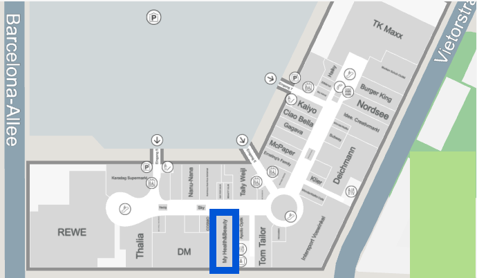 Lageskizze Lounge MYH&B Shopping Center