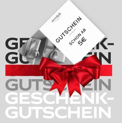 MYH&B Geschenkgutschein mit roter Schleife – ab 5 € erhältlich