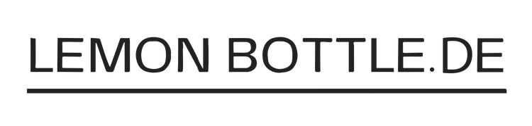 LEMON BOTTLE.DE Logo in schwarzer Schrift mit Unterstreichung auf transparentem Hintergrund