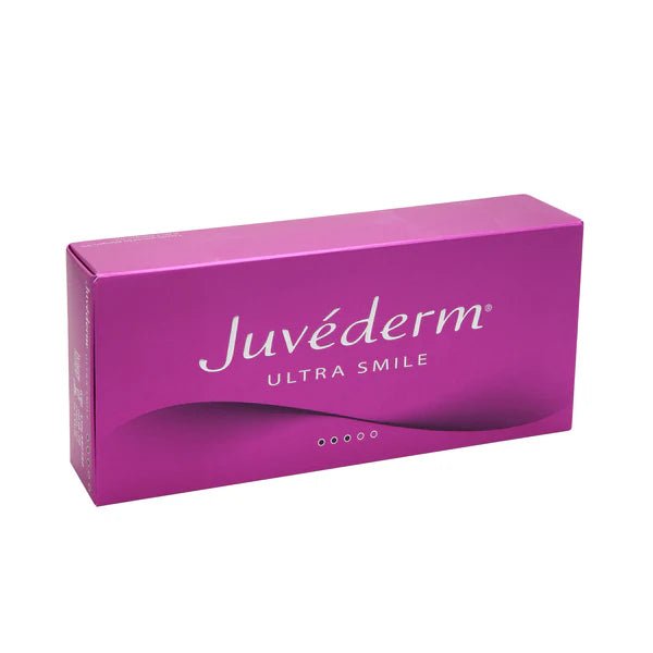 Juvéderm Ultra Smile Hyaluron-Filler Verpackung in Pink, MYH&B Produktsortiment